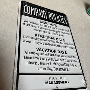 Company Policies Sign
